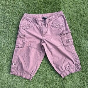 Vintage Venezia Women's Cargo Capris Size 16 34x16 Brown 100% Cotton